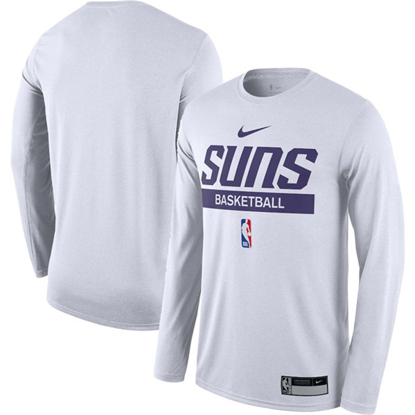 Men's Phoenix Suns White 2022/23 Legend On-Court Practice Performance Long Sleeve T-Shirt
